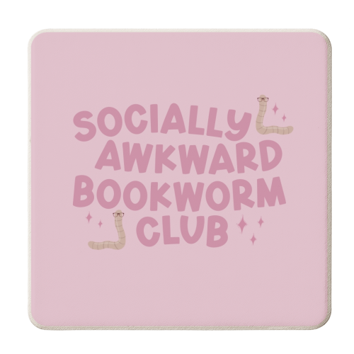 Socially Awkward Bookworm Club - personalised beer coaster by Giddy Kipper