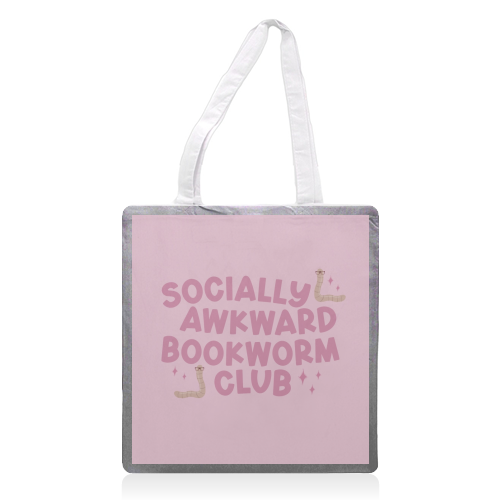 Socially Awkward Bookworm Club - printed canvas tote bag by Giddy Kipper