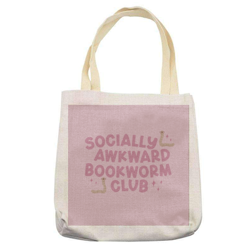 Socially Awkward Bookworm Club - printed canvas tote bag by Giddy Kipper