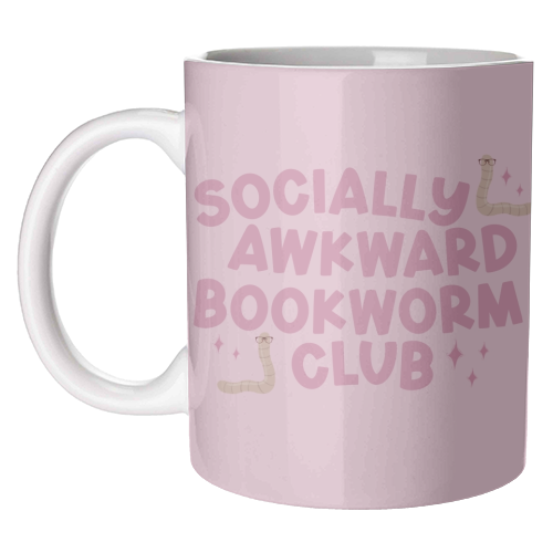 Socially Awkward Bookworm Club - unique mug by Giddy Kipper