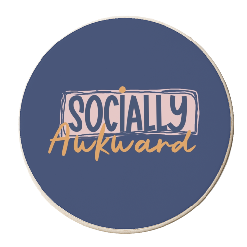 Socially Awkward - personalised beer coaster by Giddy Kipper