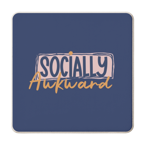 Socially Awkward - personalised beer coaster by Giddy Kipper