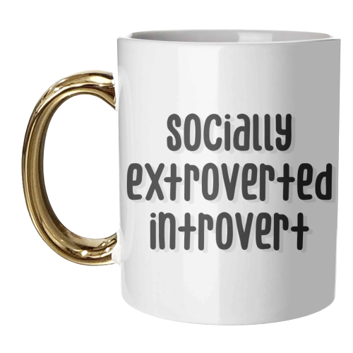 Socially extroverted introvert print - unique mug by The Girl Next Draw