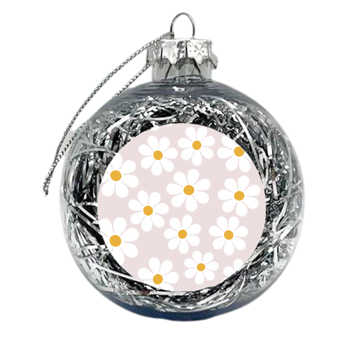 Soft Daisy Pattern - xmas bauble by Ania Wieclaw