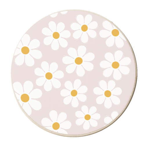 Soft Daisy Pattern - personalised beer coaster by Ania Wieclaw