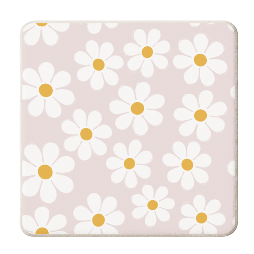 Soft Daisy Pattern - personalised beer coaster by Ania Wieclaw