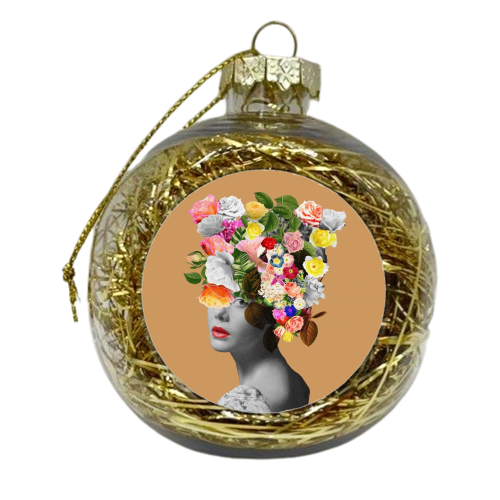 Floral portrait - xmas bauble by Frida Floral Studio