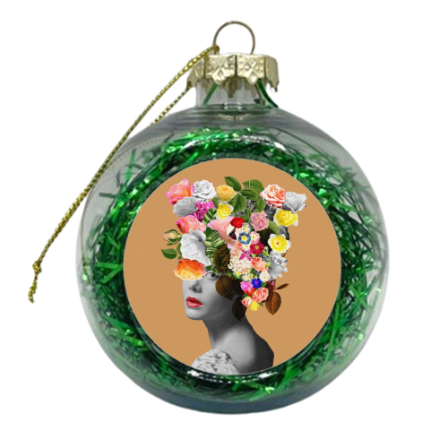 Floral portrait - xmas bauble by Frida Floral Studio