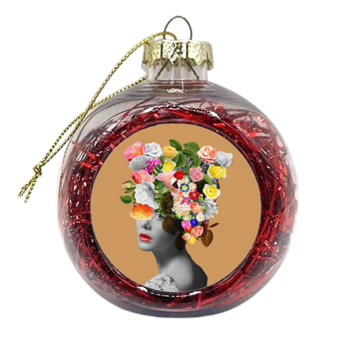 Floral portrait - xmas bauble by Frida Floral Studio