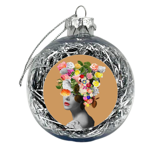Floral portrait - xmas bauble by Frida Floral Studio