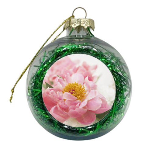 Soft Pink Peonies - xmas bauble by FUTURE