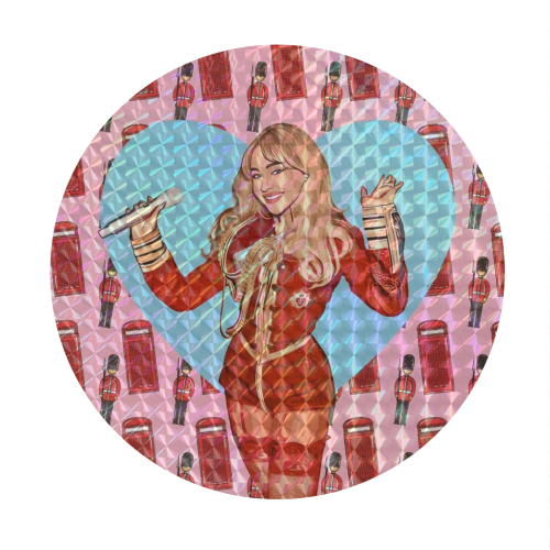 Soldier Sabrina - Circle Sticker by DOLLY WOLFE