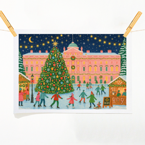 Somerset House at Christmas - A1 - A4 art print by Ms Doodle