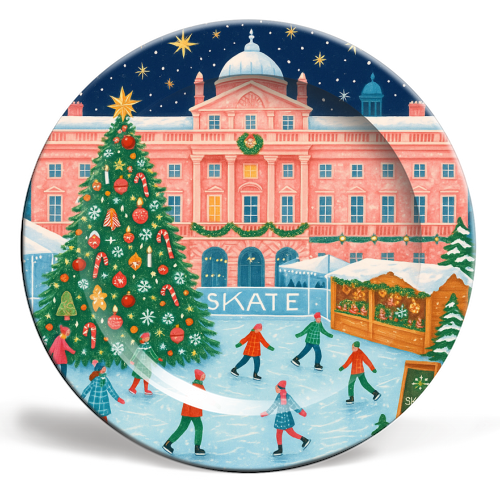 Somerset House at Christmas - ceramic dinner plate by Ms Doodle