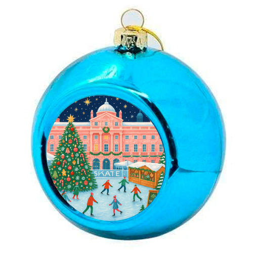 Somerset House at Christmas - colourful christmas bauble by Ms Doodle
