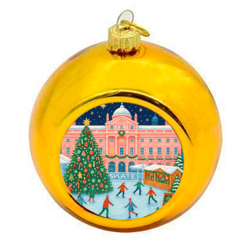Somerset House at Christmas - colourful christmas bauble by Ms Doodle