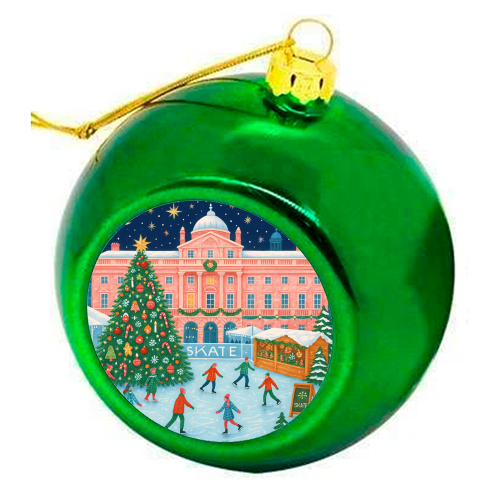 Somerset House at Christmas - colourful christmas bauble by Ms Doodle