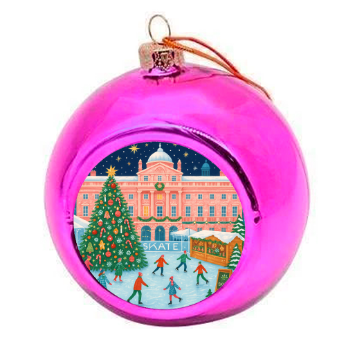 Somerset House at Christmas - colourful christmas bauble by Ms Doodle