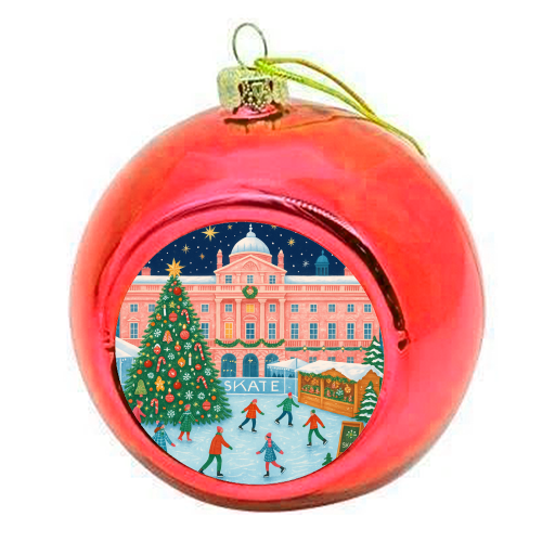 Somerset House at Christmas - colourful christmas bauble by Ms Doodle