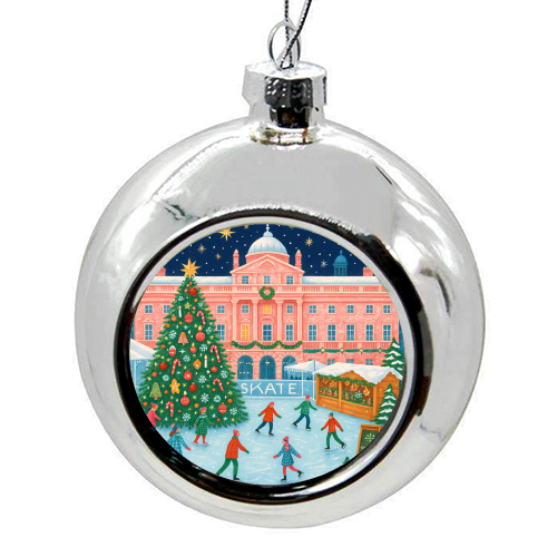 Somerset House at Christmas - colourful christmas bauble by Ms Doodle