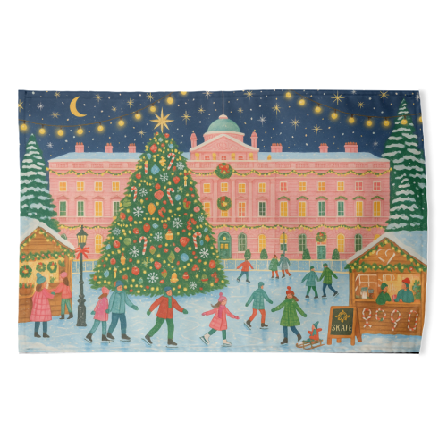 Somerset House at Christmas - funny tea towel by Ms Doodle
