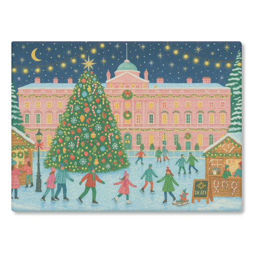 Somerset House at Christmas - glass chopping board by Ms Doodle