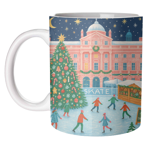 Somerset House at Christmas - unique mug by Ms Doodle