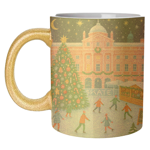 Somerset House at Christmas - unique mug by Ms Doodle