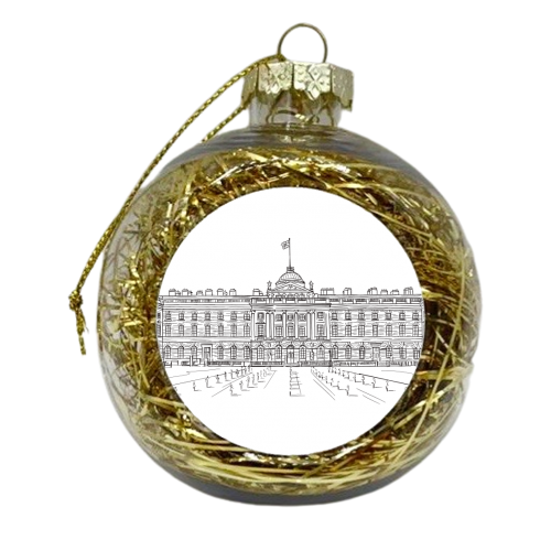 Somerset House (London) Architectural Line Drawing - xmas bauble by Adam Regester