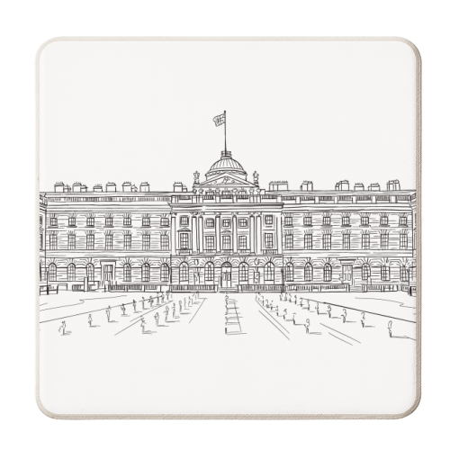 Somerset House (London) Architectural Line Drawing - personalised beer coaster by Adam Regester