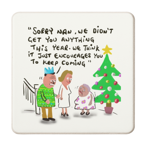 Sorry Nan - personalised beer coaster by David Black