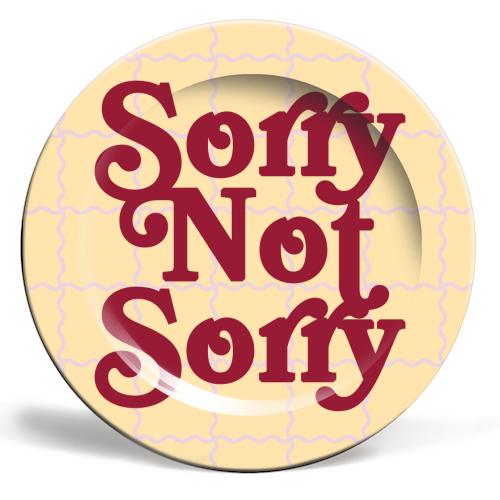 Sorry Not Sorry - ceramic dinner plate by Daniela di Niro