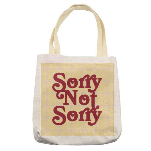 Sorry Not Sorry - printed canvas tote bag by Daniela di Niro