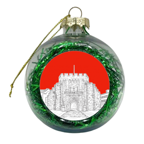 Southampton (UK)  The Bargate - Red version - xmas bauble by Adam Regester