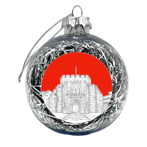 Southampton (UK)  The Bargate - Red version - xmas bauble by Adam Regester