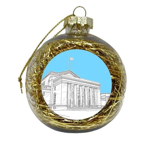 Southampton'd Guildhall Square (UK) - Pale Blue Version - xmas bauble by Adam Regester