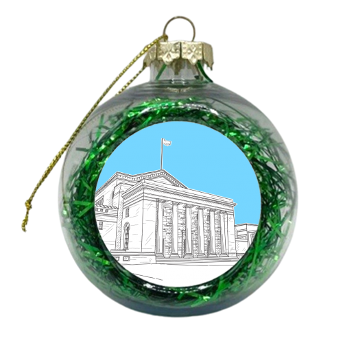 Southampton'd Guildhall Square (UK) - Pale Blue Version - xmas bauble by Adam Regester