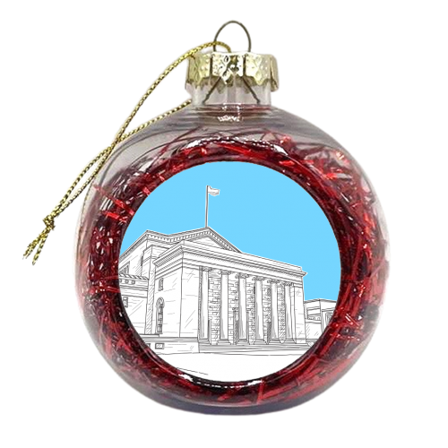 Southampton'd Guildhall Square (UK) - Pale Blue Version - xmas bauble by Adam Regester
