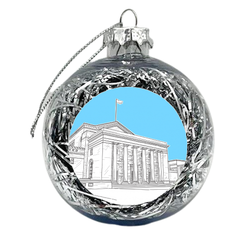 Southampton'd Guildhall Square (UK) - Pale Blue Version - xmas bauble by Adam Regester