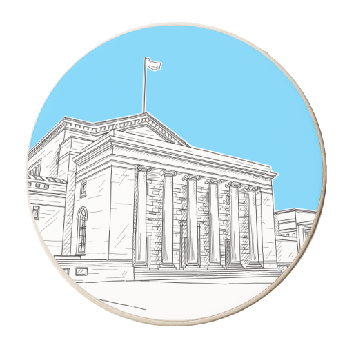 Southampton'd Guildhall Square (UK) - Pale Blue Version - personalised beer coaster by Adam Regester