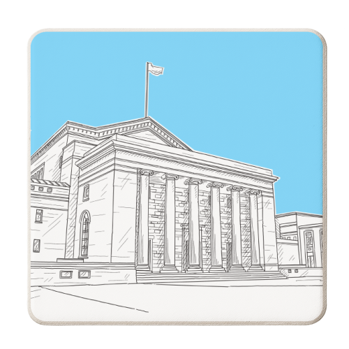 Southampton'd Guildhall Square (UK) - Pale Blue Version - personalised beer coaster by Adam Regester