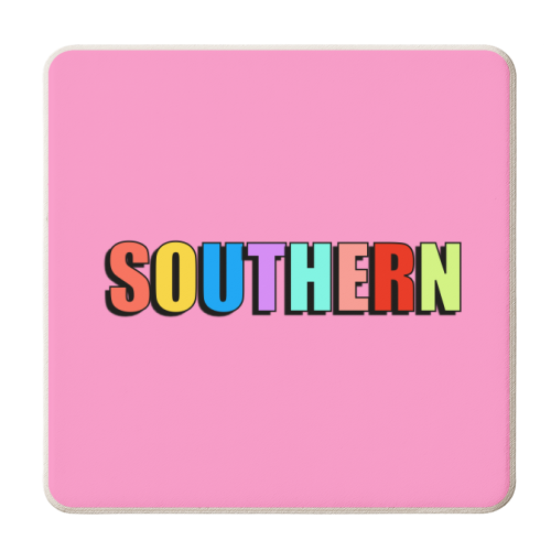 Southern (Bold Text Version) - personalised beer coaster by Adam Regester