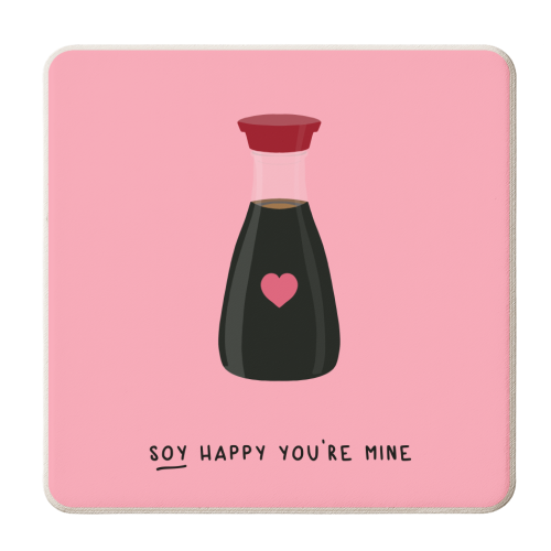 Soy Happy - personalised beer coaster by Pink and Pip