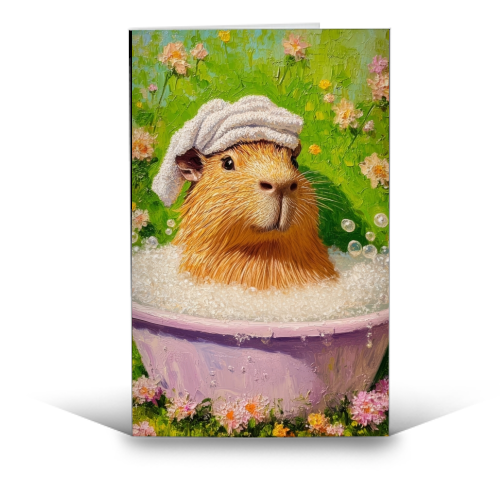 Spa routine - funny greeting card by DejaReve