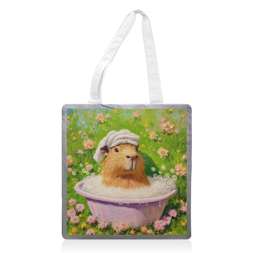 Spa routine - printed canvas tote bag by DejaReve