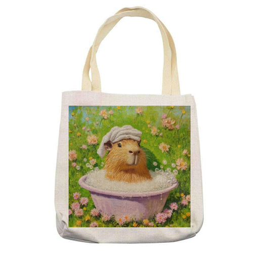 Spa routine - printed canvas tote bag by DejaReve