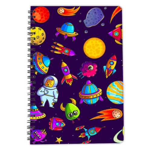 space adventure - personalised A4, A5, A6 notebook by haris kavalla