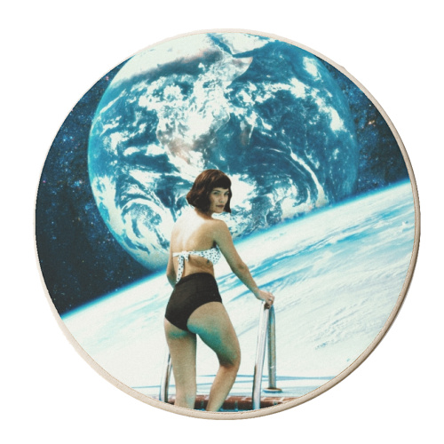 Space Babe - personalised beer coaster by taudalpoi