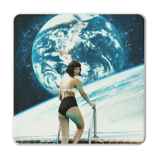 Space Babe - personalised beer coaster by taudalpoi