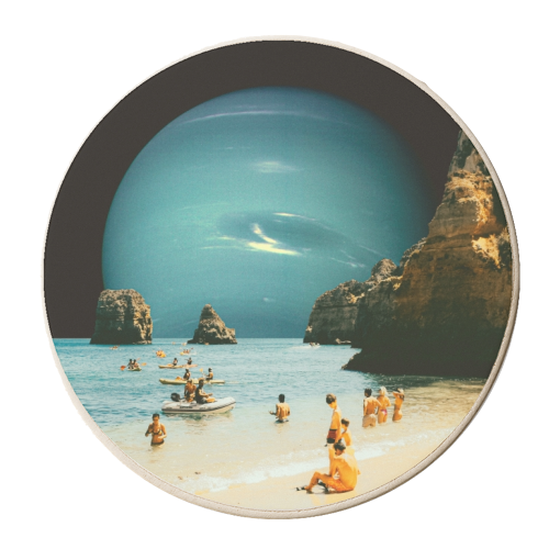 Space Beach - personalised beer coaster by taudalpoi